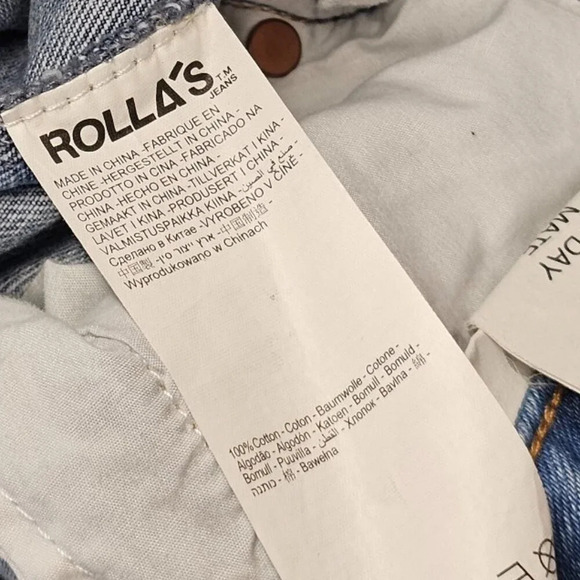 Revolve ROLLA'S East Coast Flare Crop Size 27 Blue Distressed High Rise Liv Worn - Picture 13 of 13